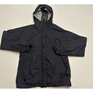 VTG Women's LL Bean Goretex Rain Wind Jacket Gray Hooded Size Small